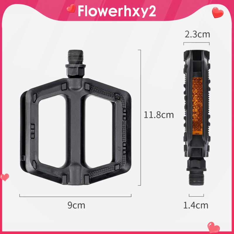 [ReadyStock]Black Bicycle Pedals Standard Strong Plastic 9/16\" Reflective Bike Pedal