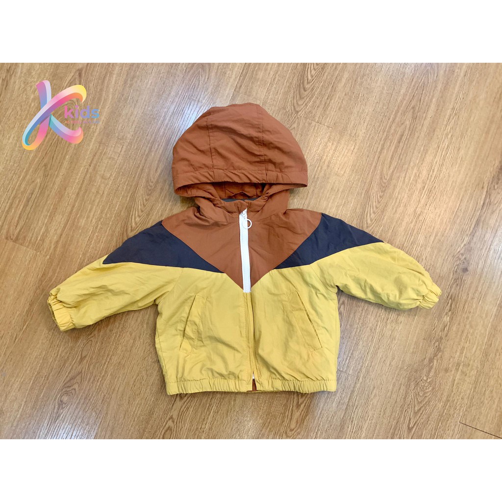 Áo khoác mũ phối màu Zara xuất dư