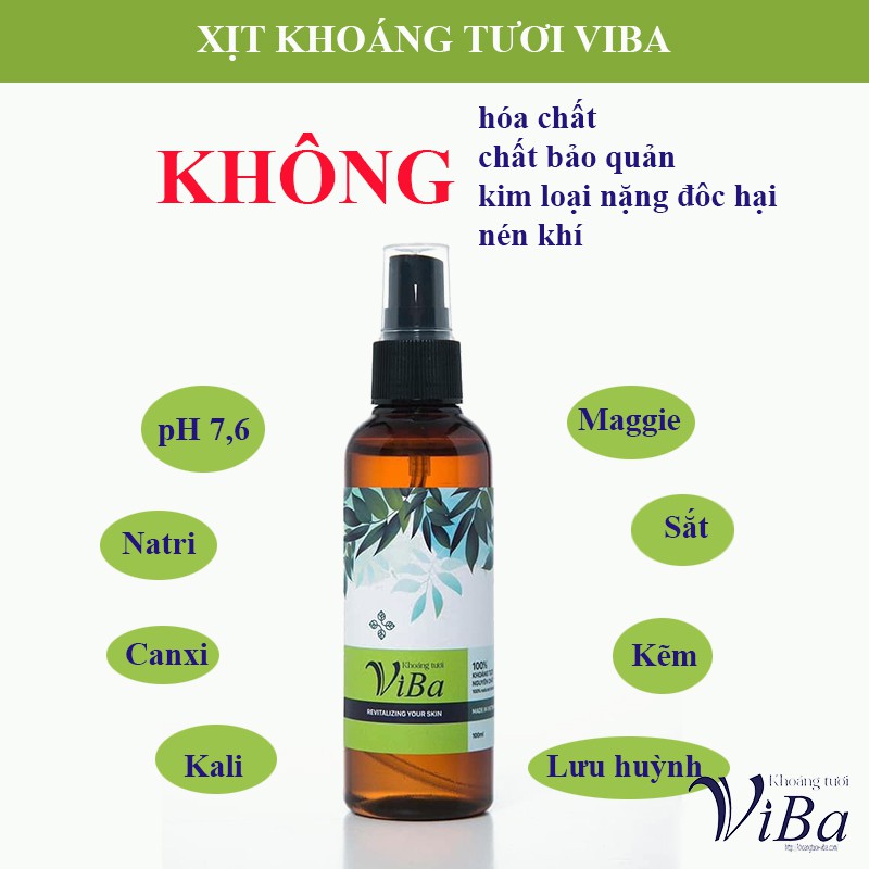[Hàng chính hãng] Xịt khoáng tươi ViBa cấp ẩm cân bằng PH se nhỏ lỗ chân lông | BigBuy360 - bigbuy360.vn