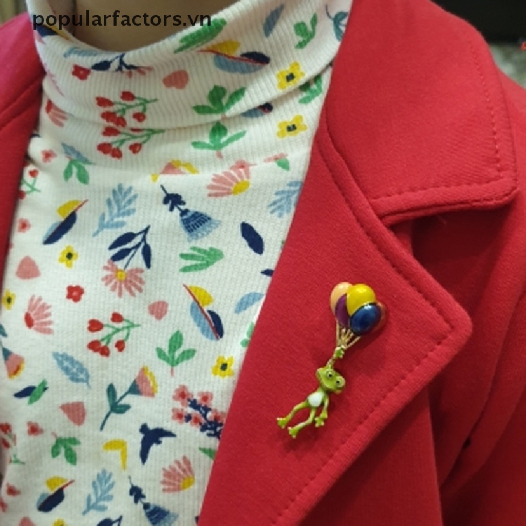 Ghim Cài Áo Hình Ếch Đeo Bong Bóng Ngộ Nghĩnh