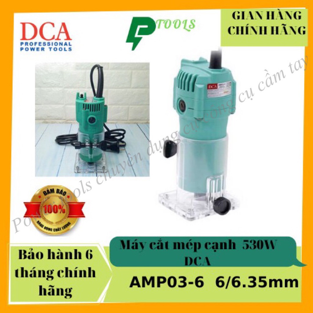 Máy cắt mép, phay gỗ , soi Máy phay mini đa năng DCA công suất 530W AMP03-6 đường kính lưỡi 6.35mm tốc độ 30000 vòng/ph