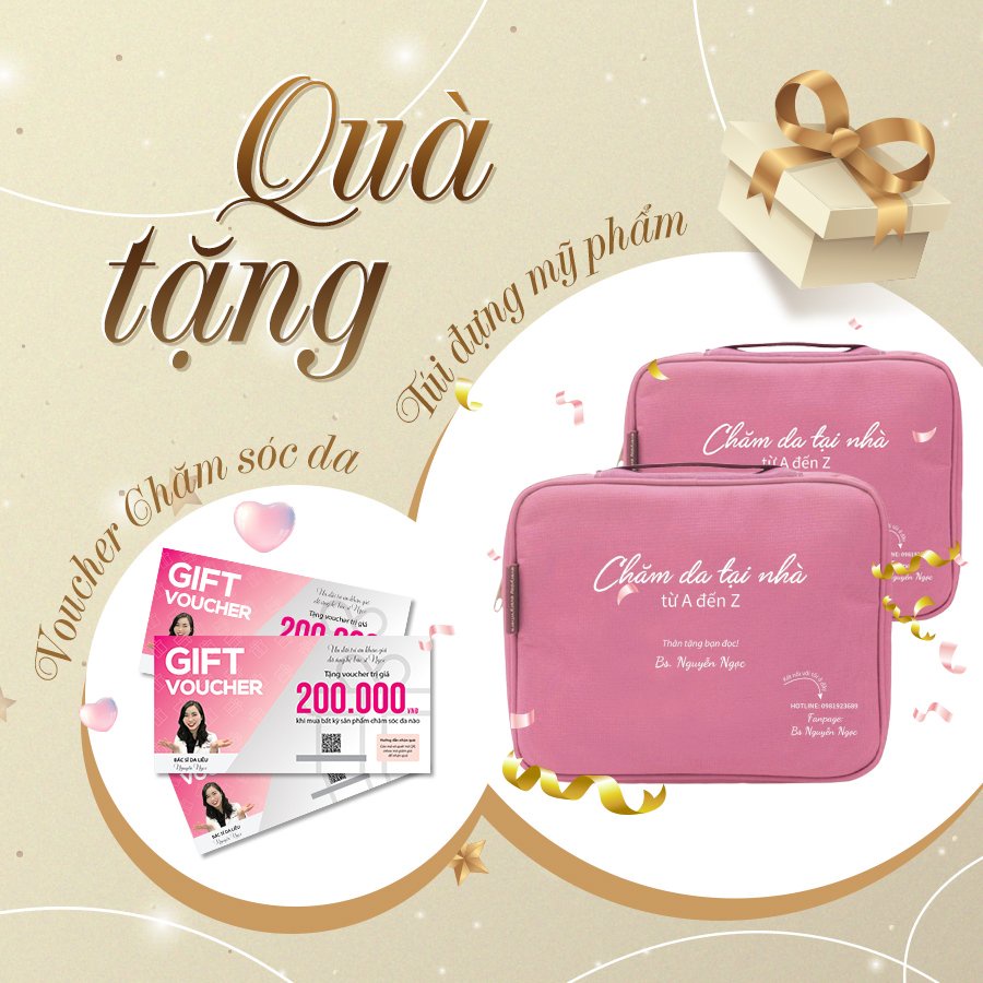 Sách Bizbooks - Chăm da tại nhà từ A đến Z - B.S Nguyễn Ngọc TẶNG Túi Đựng Mỹ Phẩm và Voucher chăm sóc da