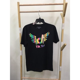 Áo phông phản quang chữ Tikk Tokk cực hot [FREESHIP] Áo unisex, áo thun nam nữ đen trắng from rộng, vải cotton xịn