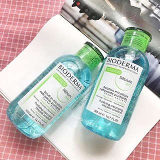 Nước tẩy trang Bioderma Sensibio + Sebium sạch da dưỡng ẩm - nắp nhấn 500ml (mua 1 tặng 1 nước hoa xịt mini 20ml)