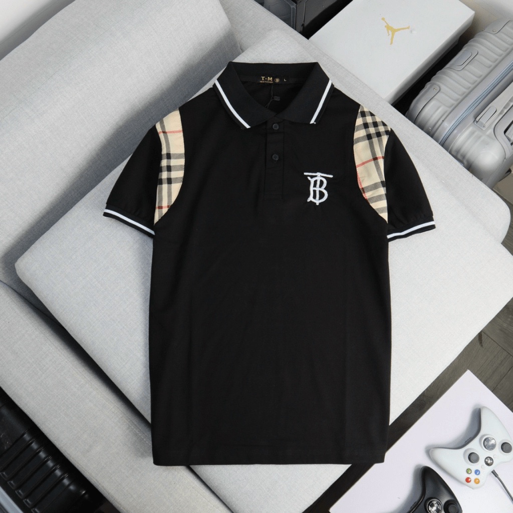 Áo Thun Nam cổ Trụ Sọc Vai Logo Thêu Cao Cấp Chất Cotton Mịn Mát Form Chuẩn Soái Ka NEW UNISEX