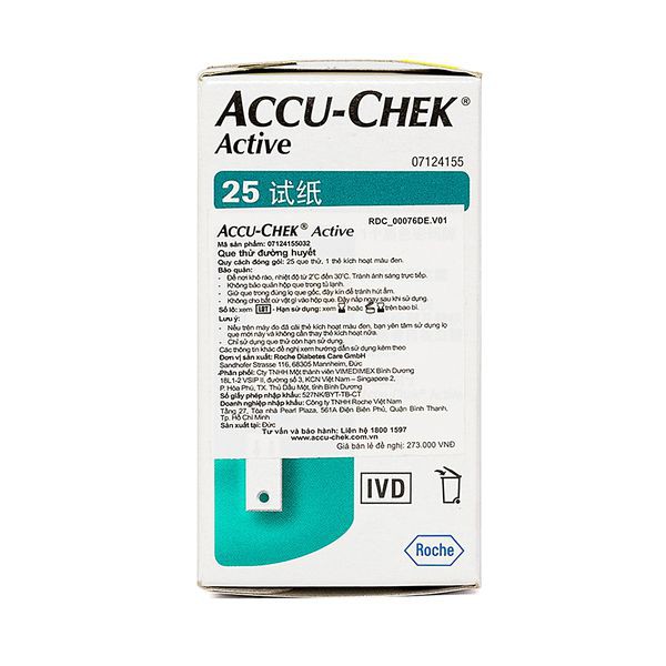 [Hộp 25 Que] Que Thử Đường Huyết Accu-Chek Active 25 Cái