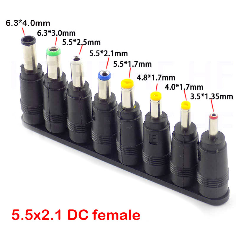 Set 8 Phích Cắm Chuyển Đổi Dòng Điện AC DC Thông Dụng Dành Cho Laptop