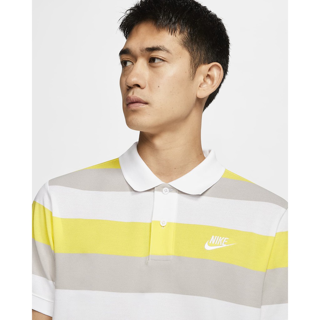 Áo polo nam kẻ sọc Nike striped polo pique hàng Mỹ xách tay chính hãng