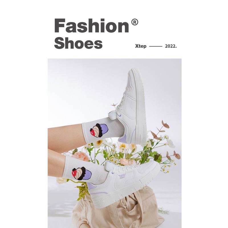 Giày thể thao nữ Xtep màu trắng năng động thời trang