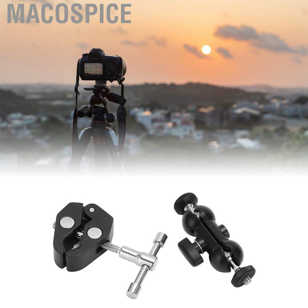 Kẹp đầu bi mini gắn máy ảnh Macospice với ốc vít 1/4 3/8 | BigBuy360 - bigbuy360.vn