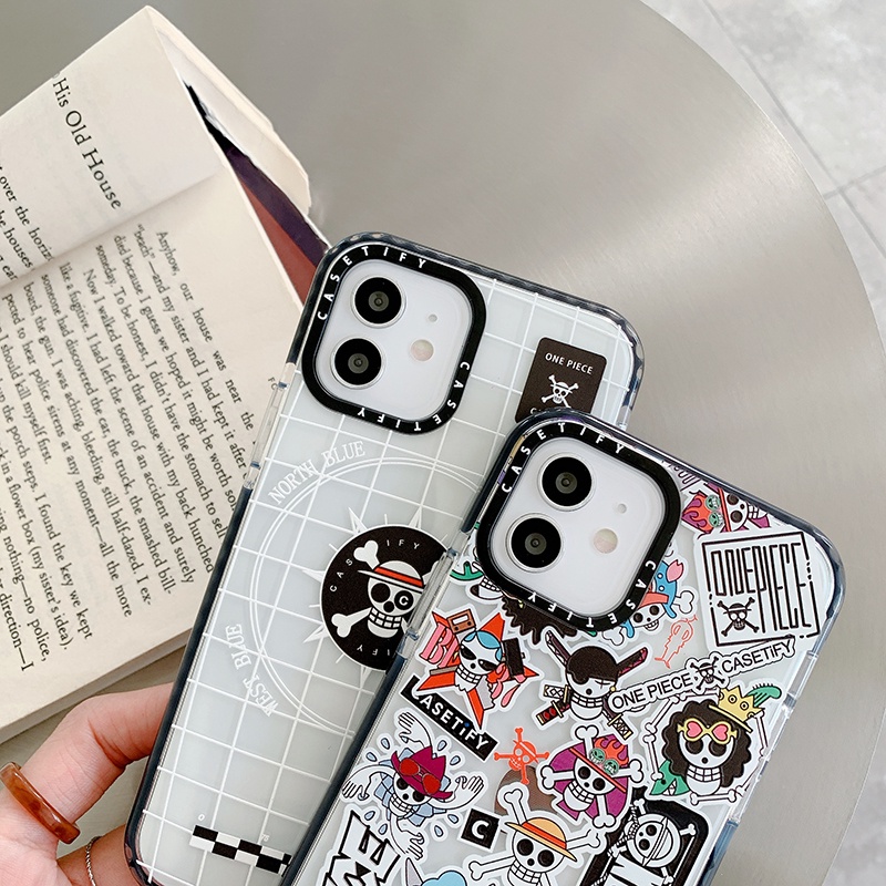 Cartoon sign Manhua style One Piece's Banner Phone Case Casing IPhone 11 12 Pro Max X Xs Max XR 8 7 Plus Casetify  Ốp lưng iphone viền trong chống ố 