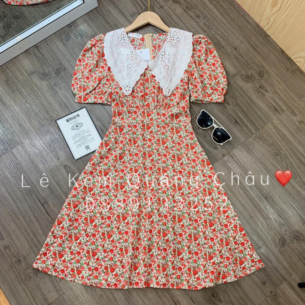 Váy Hoa Nhí Cổ Ren Chun Sau Đầm Váy Vintage Dáng Xoè Mới [ Hàng QCCC Có size SM ] 💋💋 đẹp ༷