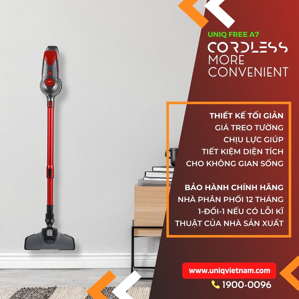 Pin sạc dành cho máy hút bụi cầm tay không dây gia đình UNIQ Free A7/ Ultra/ Falcon Q5  mini sofa giường đệm lông thú cư