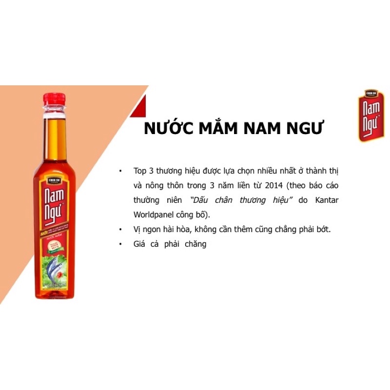 [ Mua nhiều hỗ trợ giảm giá] Nước mắm Nam Ngư làm từ cá cơm tươi chai 750ml và 500ml