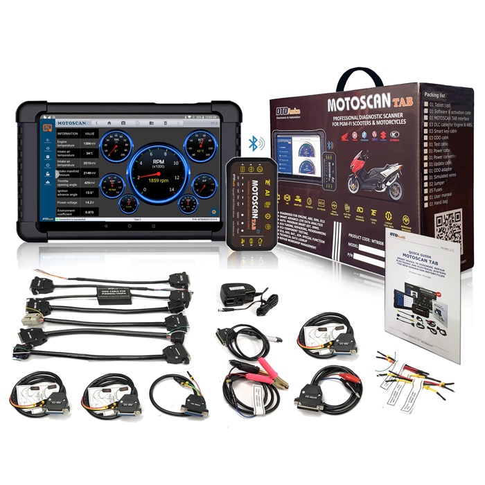 MOTOSCAN TAB - Thiết bị cao cấp xác định lỗi, sửa chữa hệ thống điện và điện tử xe máy thế hệ mới