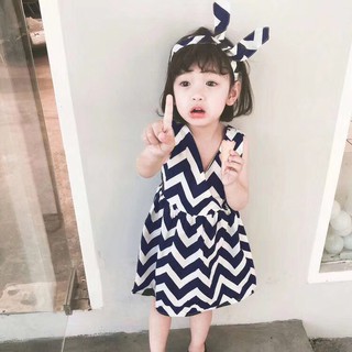 [HÀNG MỚI VỀ] Váy 2 dây kèm turban cho bé gái từ 1-5 tuổi, hàng Quảng Châu