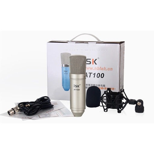 Combo thu âm chuyên nghiệp Soundcard XOX K10 2020 - Mic ISK AT100 kèm dây live,kẹp mic, màng lọc âm tặng tai nghe