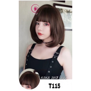Tóc Giả Nữ Trùm Đầu Mái Lệch Cá Tính - Mẫu Tóc Giả Nữ Mới Tóc Giả Sợi Tơ Siêu Cấp