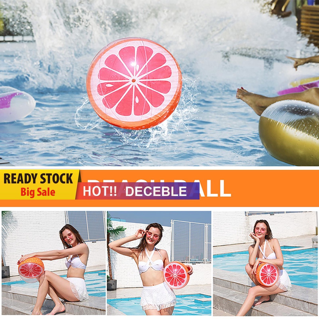 deceble Beach Ball - 12 inch Vacation Pool Party Favors Water Toy Beach Ball Game