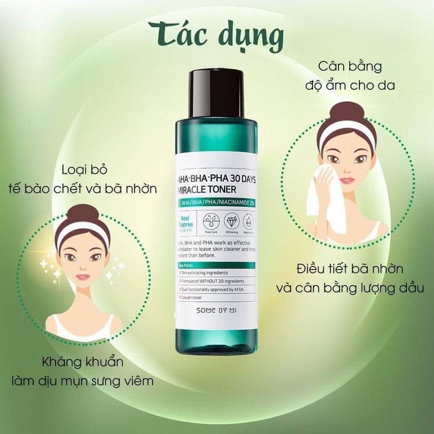 Toner Some By Mi Cho Da Mụn - Dưỡng Ẩm - Làm Sạch AHA-BHA-PHA 30 Days Miracle Toner 150ml