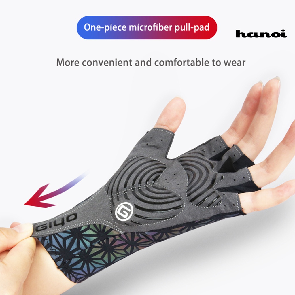 GIYO 1 Đôi Găng Tay Thể Thao Hở Ngón Chống Trượt Hấp Thụ Sốc