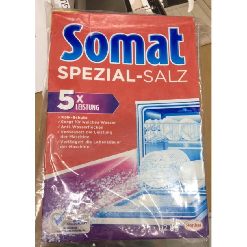 Combo Muối rửa bát Somat 2.4kg (Km 2 viên finish)