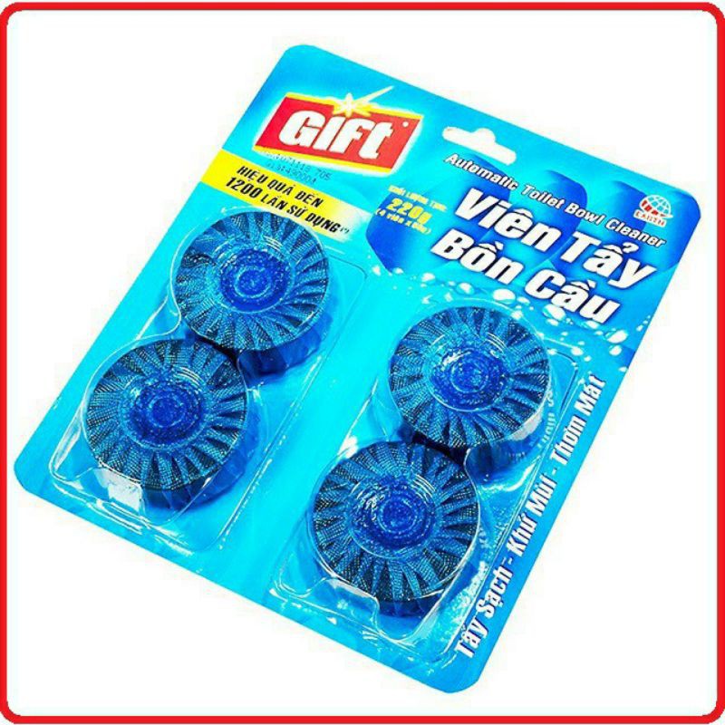 VIÊN TẨY BỒN CẦU GIFT. MỘT VĨ 4 VIÊN.