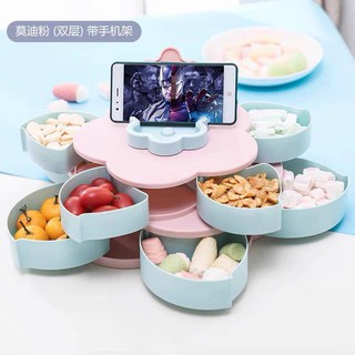 Khay mứt xoay 2 tầng 10 cánh hoa