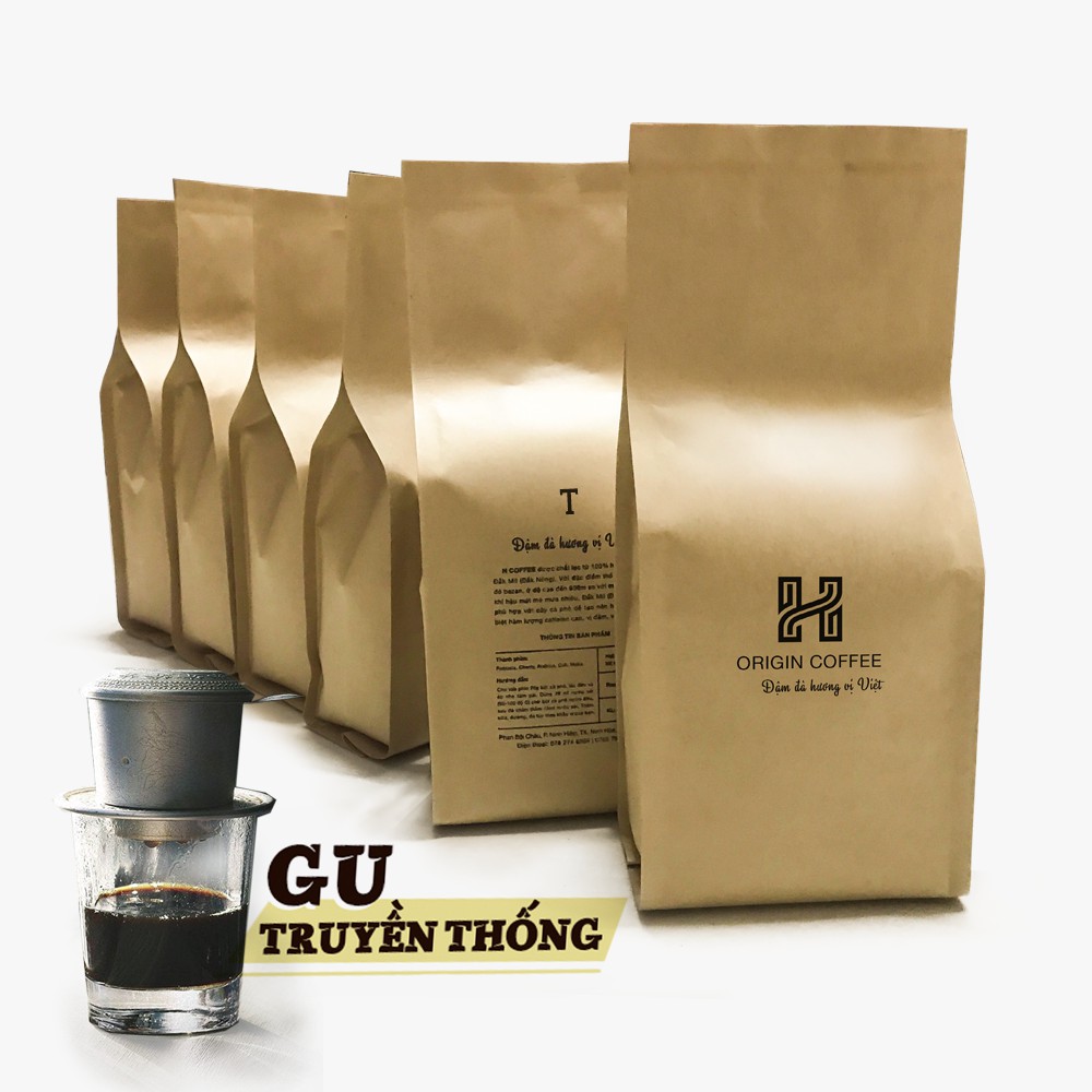 Cà phê rang xay pha phin gu vị Truyền Thống, cafe nguyên chất mộc sạch robusta arabika culi 100% H Origin Coffee, 500g | BigBuy360 - bigbuy360.vn