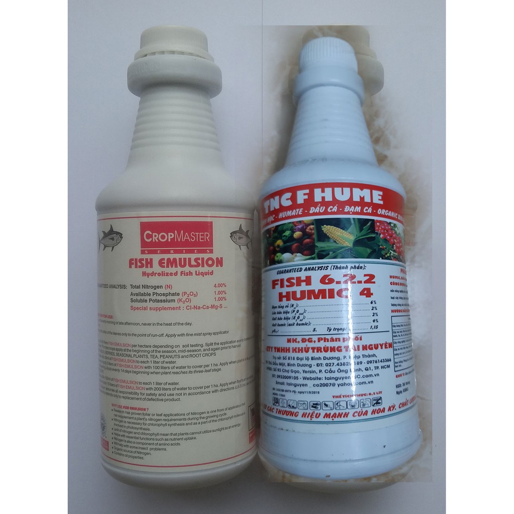 Phân đạm cá dinh dưỡng tinh khiết đậm đặc Fish Emulsion 500ml, đạm cá TNC Humic fish 6.2.2 500ml