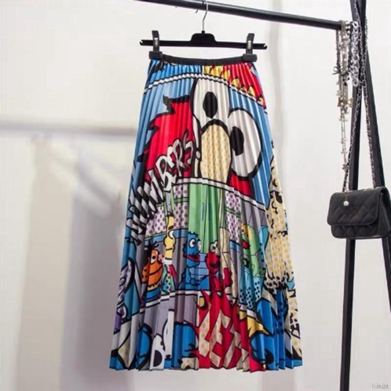 Chân váy hoạ tiết hoạt hình chất liệu co giãn thoải mái