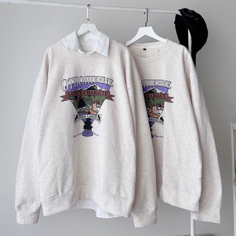 [SẴN] Áo Sweater Form Rộng Nam Nữ OTHO -Áo Nỉ Dày Dặn Tay Bồng Unisex