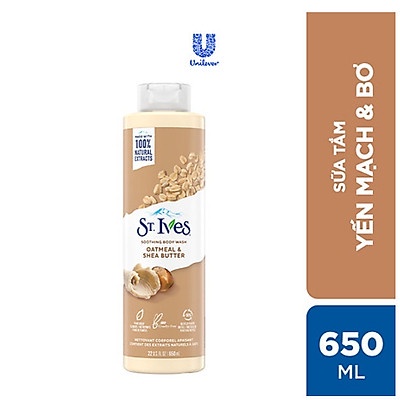 Sữa tắm St.Ives mẫu mới 650ml ( mùi yến mạch và bơ )
