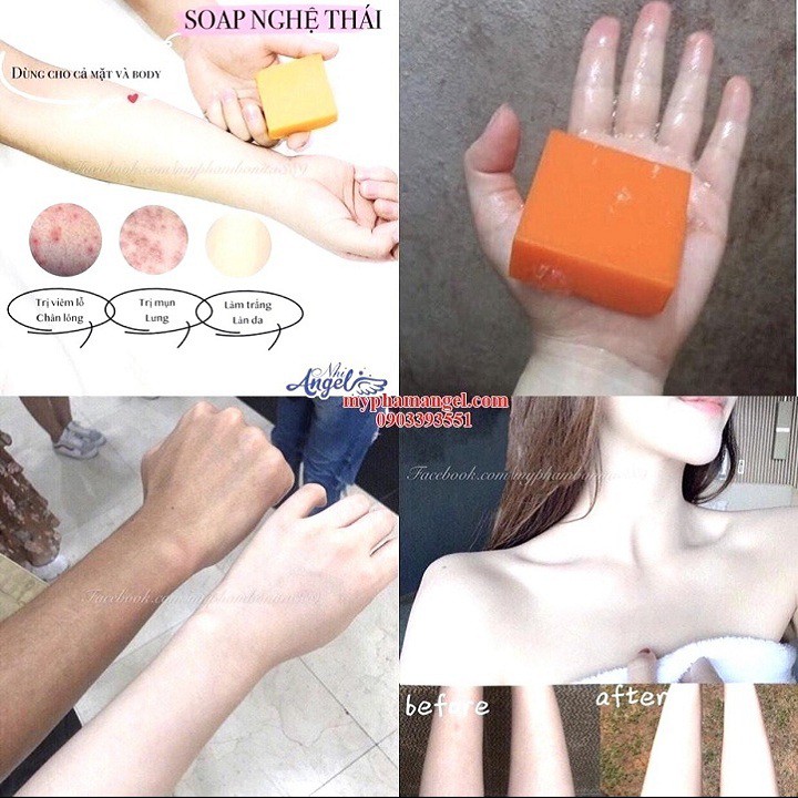 Xà Phòng Cam Nghệ Orange Natural Soap THÁI LAN sáng da, mờ thâm