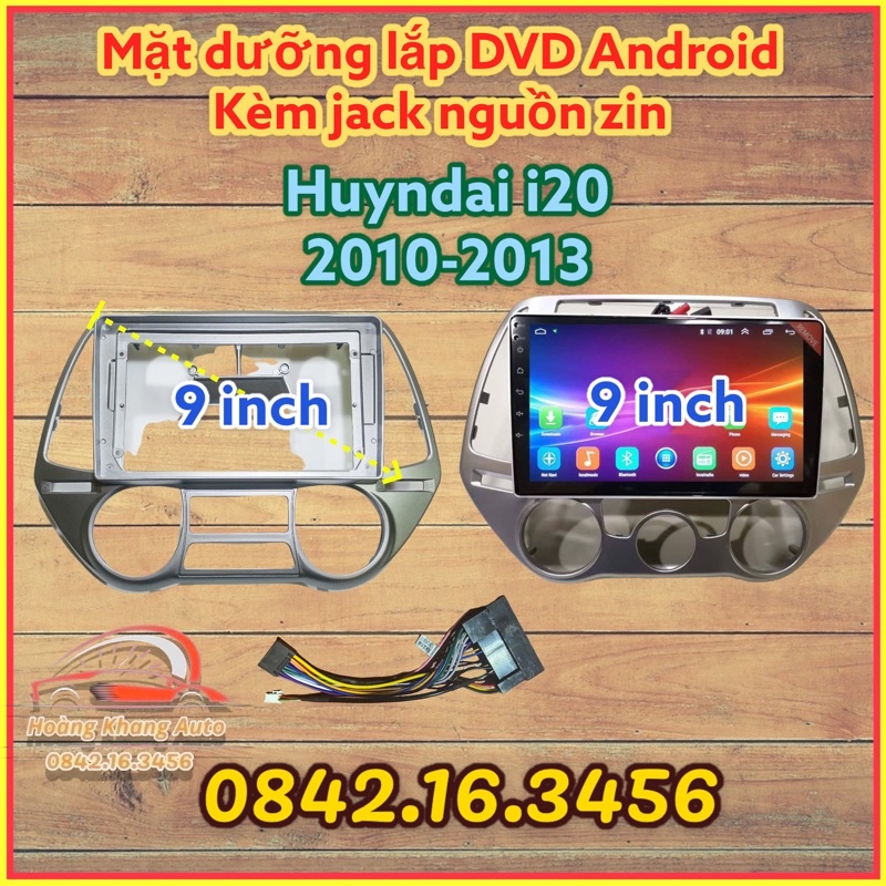 Mặt dưỡng Hyundai i20 2007 -  2013, đh cơ + tự động 9 inch