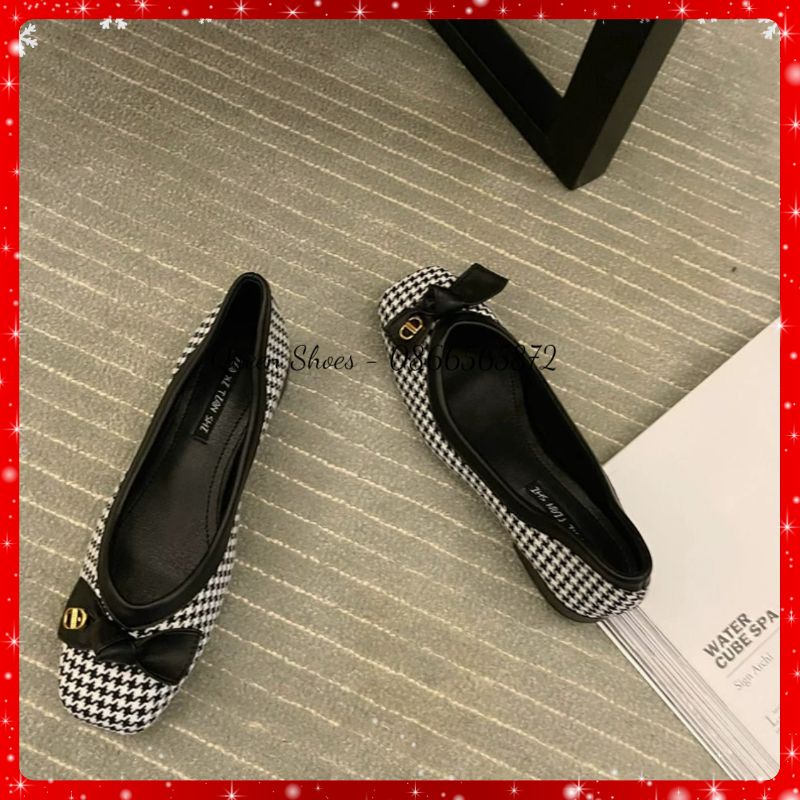 Giày búp bê nữ hàng Quảng Châu cao cấp da mềm đính nơ siêu xinh