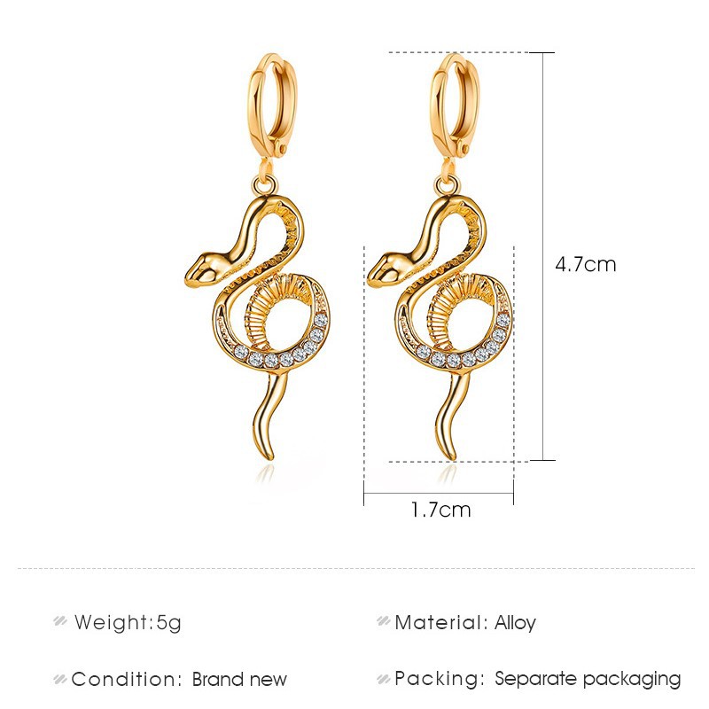 Khuyên tai dài đính hạt kim cương tạo hình lưới