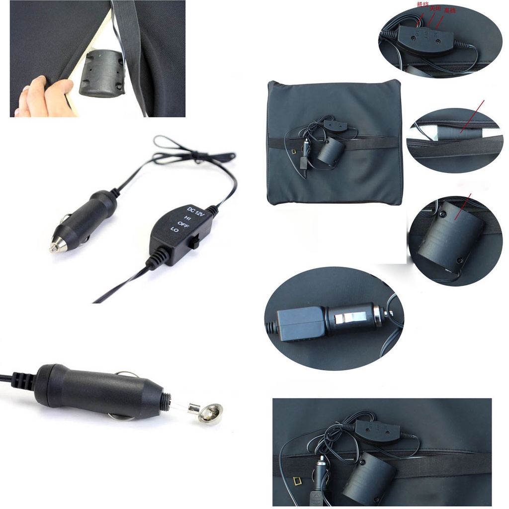 Đệm Tựa Lưng Massage Ô Tô - Kèm Theo Remoto Điều Khiển - Xài Điện Tẩu 12V CARZONE.TOP