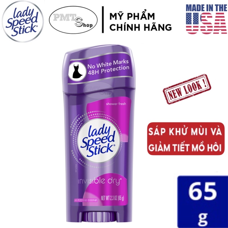 Lăn sáp khử mùi nữ Lady Speed Stick 65g Powder Fresh , Shower Fresh , Wild Freesia , Zero Purely Fresh , Simply Clean