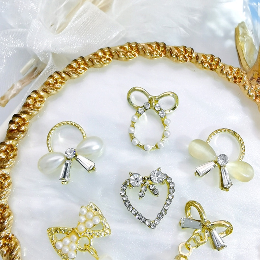 Set 10 Phụ Kiện Kim Loại 3D Đính Trang Trí Móng Nghệ Thuật