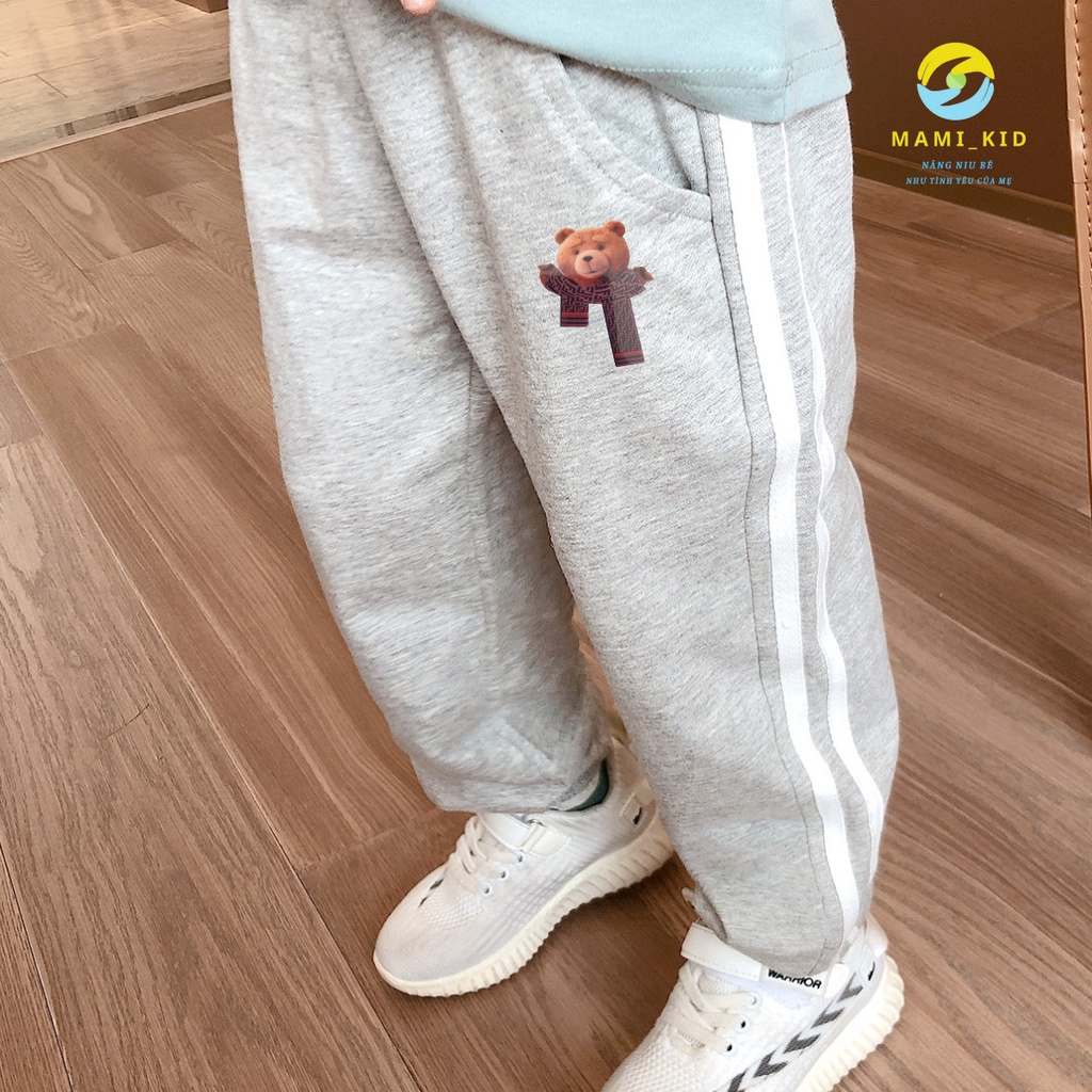 quần dài thu đông cho bé dáng thể thao sành điệu 9-36kg Mamikid chất nỉ mềm đẹp,