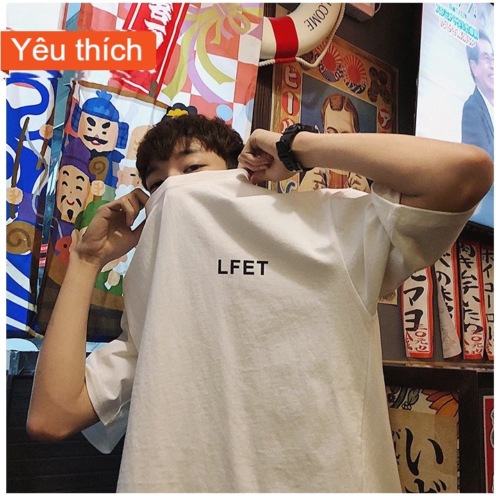 Áo thun nam nữ unisex tay lỡ LF 84, áo phông tay lỡ unisex form rộng oversize streetwear