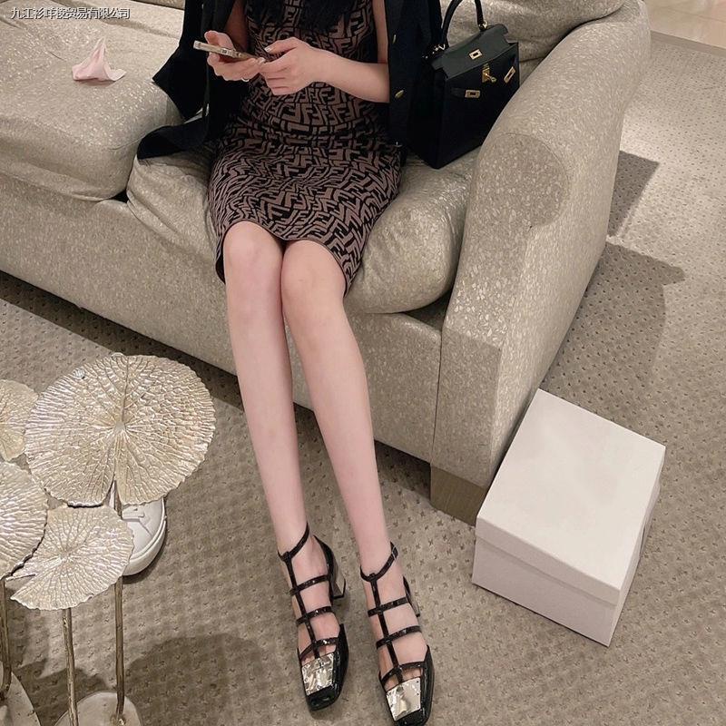 Giày Cao Gót Bít Mũi Bằng Da Bóng Phong Cách Âu Mỹ Thời Trang Mùa Hè 2022 Cho Nữ