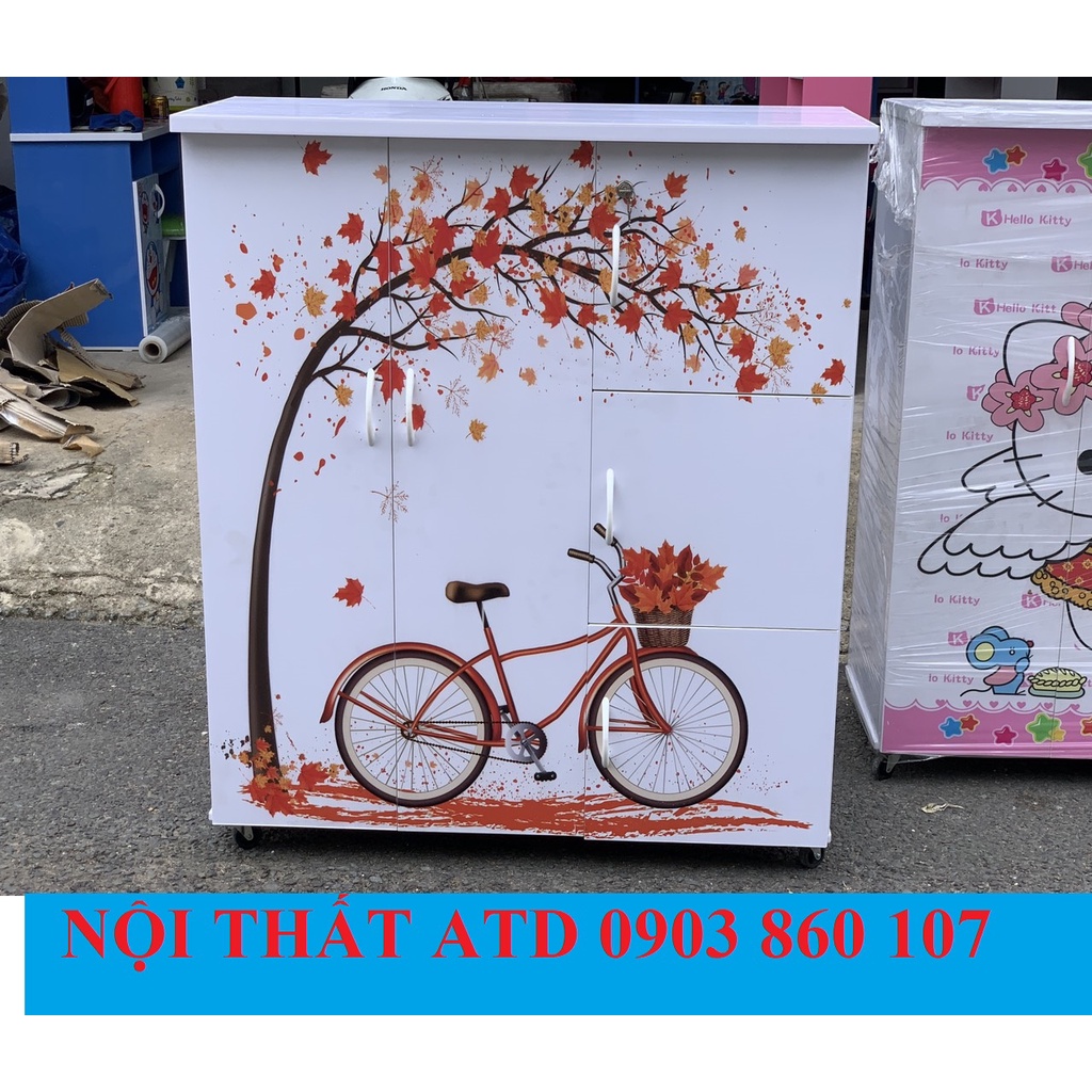 Tủ quần áo trẻ em bằng nhựa - tủ nhựa em bé đẹp in hình 3d hcm bình dương