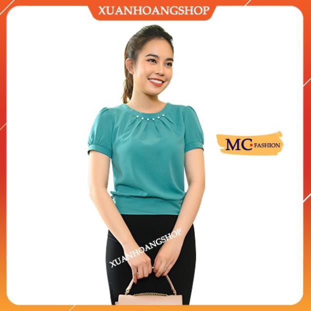 Áo Sơ Mi Nữ Đẹp Mc Fashion, Tay Ngắn Cộc, Kiểu Dáng Công Sở, Trơn, 2 Màu Xanh, Đỏ Ta946 . !