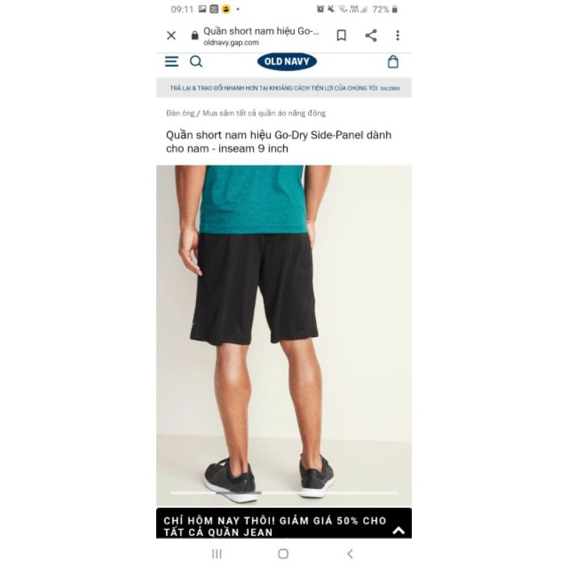 vip Short Thể Thao Nam Siêu Mát Old Navy Active -Go Dry giảm giá