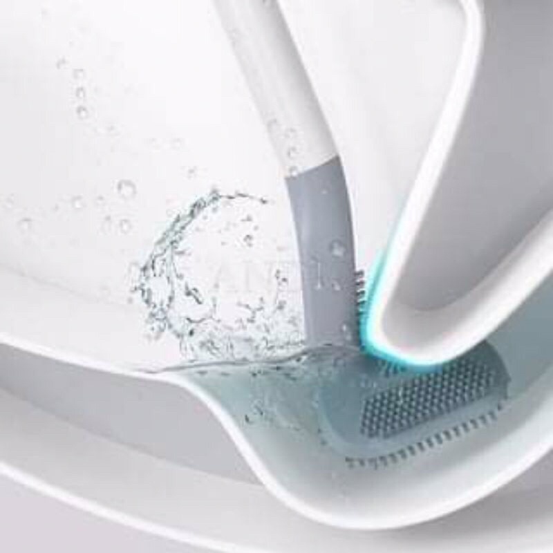 [ Mẫu Mới] Cọ Toilet Silicon - Chổi Chà Rửa Nhà Vệ Sinh Bồn Cầu Gắn Tường silibon mềm mại làm sạch mọi ngóc ngách