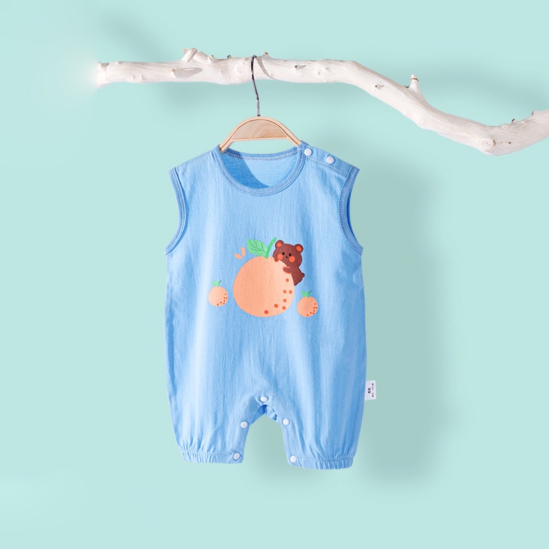 Bodysuit ba lỗ hàng Quảng Châu cao cấp siêu mát không tay body liền thân cho bé trai bé gái mặc hè