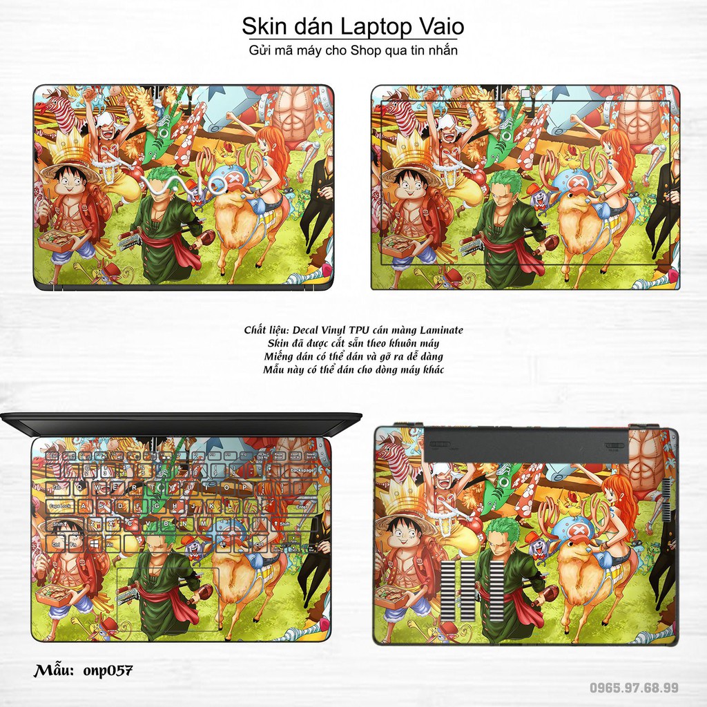 Skin dán Laptop Sony Vaio in hình Vua hải tặc (inbox mã máy cho Shop)