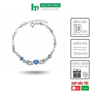 Vòng tay nữ BẠC HIỂU MINH LTU514 đôi cánh thiên thần bạc thật 925